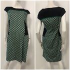 EMME MARELLA Vestito abito nero verde fantasia Tg 50