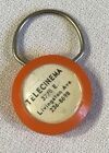 Vintage Plastic Telecinema  Movie Keychain Key Chain Fob Advertising Orange Auto