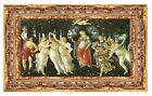 Botticelli, La Primavera, Stampa su tela con cornice in legno in oro Sp. cm 3
