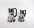 ALESSI 2 Caffettiere Moka 9090 Design Richard Sapper Compasso D Oro 2/3 Tazze