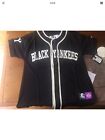 BNWT Black Yankees Classic Style Baseball Shirt - Museum Replica Style size XXL