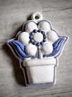 Thun Formella In Ceramica Vaso Con Fiore Blu Bianca