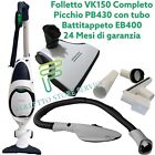 FOLLETTO VK 150 HD50 VORWERK COMPLETO BATTITAPPETO EB420S PICCHIO PB430 CON TUBO