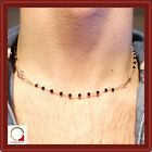 Collana Rosario in argento 925 rosa Girocollo Uomo Donna Cristalli Spinello Nero