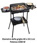 BARBECUE BBQ ELETTRICO GRIGLIA CON GAMBE 2200 W PRINCESS 112250