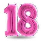 Pallone compleanno numero 18 anni Fucsia Lucido 101cm palloncini gonfiabile ELIO