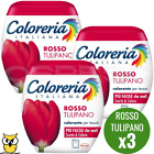 COLORERIA ITALIANA ROSSO TULIPANO COLORANTE TESSUTI VESTITI LAVATRICE 350GR X3