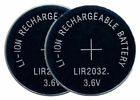 2 x LIR2032 Pila Batteria Ricaricabile replace BR CR DL ECR KCR ML LIR 2032 3.6V