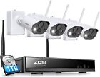 ZOSI 8CH 3MP 1TB NVR Kit Videosorveglianza WiFi con 4 Telecamere a Batteria