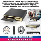 Lettore DVD HDMI 1080P x TV,con porta x scheda SD/jack USB. Funzione Karaoke