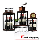 Wall Mounted Metal Bar Wine Rack Restaurant Bottle Storage Display Holder Shelf