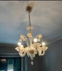 Delizioso lampadario vetro di Murano trasparente e oro zecchino 5 luci