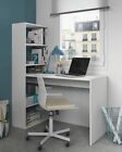 Postazione studio cameretta scrivania con libreria reversibile legno bianco