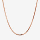 Collana Girocollo in Maglia Snake Piatta in Argento 925 placcato Oro Rosa 18Kt