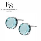 Sky Blue Stud Earrings 925 Stirling Silver In Gift Pouch Women Girl Jewellery