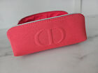 Christian DIOR trousse Pouch Makeup bag coral & silver zip NEW VIP authentic