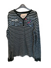 Desigual grey striped long sleeve t shirt size large