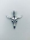 925 Sterling Silver Bull Head Pendant