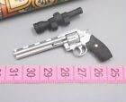 M5-4 W043 1/6 Silver Magnum Long Revolver Model for 12   Male Soldier HK Police