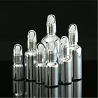 10X Argento Vuote Vetro Flaconi Contagocce Liquido Pipetta Contenitore Viaggio