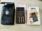 Hewlett Packard HP-67 Calculator with leather case, quick ref guide, manual