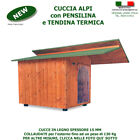 Cuccia con pensilina in legno per cani + Tendina Cucce con terrazza casette box