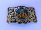 Vintage Masonic Brass Belt Buckle 32 Degree Double Eagle