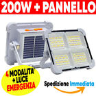 FARO 200W LED PANNELLO SOLARE ☀️4 MODALITA  LUCE: CALDA/FREDDA/NEUTRA/SOS USB-C
