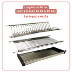 SCOLAPIATTI in ACCIAIO inox da INCASSO Cm 86 76 96 COLAPIATTI pensile da parete