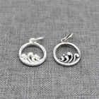 5 Sterling Silver Water Wave Charms 925 Silver Sea Ocean for Necklace Bracelet