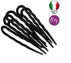 SET 6 pz forcine capelli ondulate cm 7 made in Italy mollette accessori CHIGNON