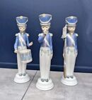 Trio Of Lladro Cadet Figurines Soldier Boys WHITE Pants Drummer Flag Rifle Bugle