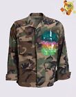 RRP€250 NEILL KATTER Military Jacket Size S Camouflage Painted Peace Symbol