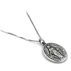 Collana con Ciondolo Medaglia Miracolosa Madonna di Lourdes in Argento 925