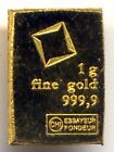 Lingotto d oro Gold Ingot bar : 1 gram of pure gold 999.9 24k - Valcambi Suisse