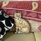 Folk Art Cat, Silent Companion Wooden Dummy Board, Handmade