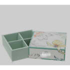 HERVIT - Box Cartoncino Blooms Verde 14,5X14,5Xh5Cm