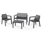 Salotto Da Esterno Giardino Set Rattan Polirattan Salottino Keter Emily Rattan