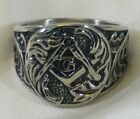 ANELLO MASSONICO IN ARGENTO 925 STERLING SILVER FREEMASONS MASONIC RING BIG