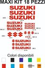 adesivi Suzuki vinile  prespaziati replica logo 18 pz per auto moto caschi