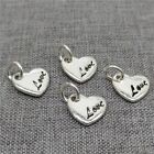 5pcs of 925 Sterling Silver Love Heart Charms for Bracelet Necklace