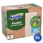 6x Swiffer Panni Pavimenti Polvere 13 Legno & Parquet