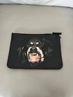 Givenchy Rottweiler black clutch with dog print