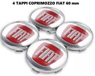 4 TAPPI COPRIMOZZO LOGO FIAT 60MM FREGIO TAPPO RUOTA BORCHIE CERCHI LEGA FIAT