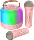 Karaoke per Bambini Con 2 Microfoni Wireless Altoparlante Bluetooth Portatile Co