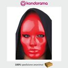 Maschera viso medio anonimo rosso in plastica rossa domino Carnevale Halloween