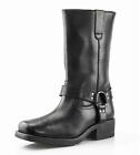 Mens Leather Pull On Western Harness High Leg Biker Riding Boots Shoes Size