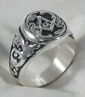 ANELLO MASSONICO IN ARGENTO 925 STERLING SILVER FREEMASONS MASONIC RING