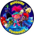 Cialda - Ostia per torte Trolls World Tour - tonda e personalizzabile! Anche A3!