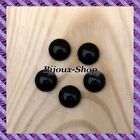 20 cabochons verre Noir 14 mm